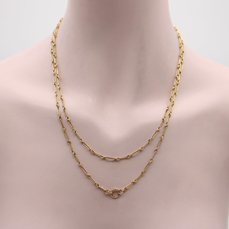 15K Gold Edwardian Fettered Link Chain For Sale at 1stDibs