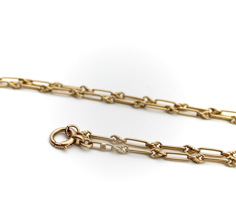 15K Gold Edwardian Fettered Link Chain For Sale at 1stDibs