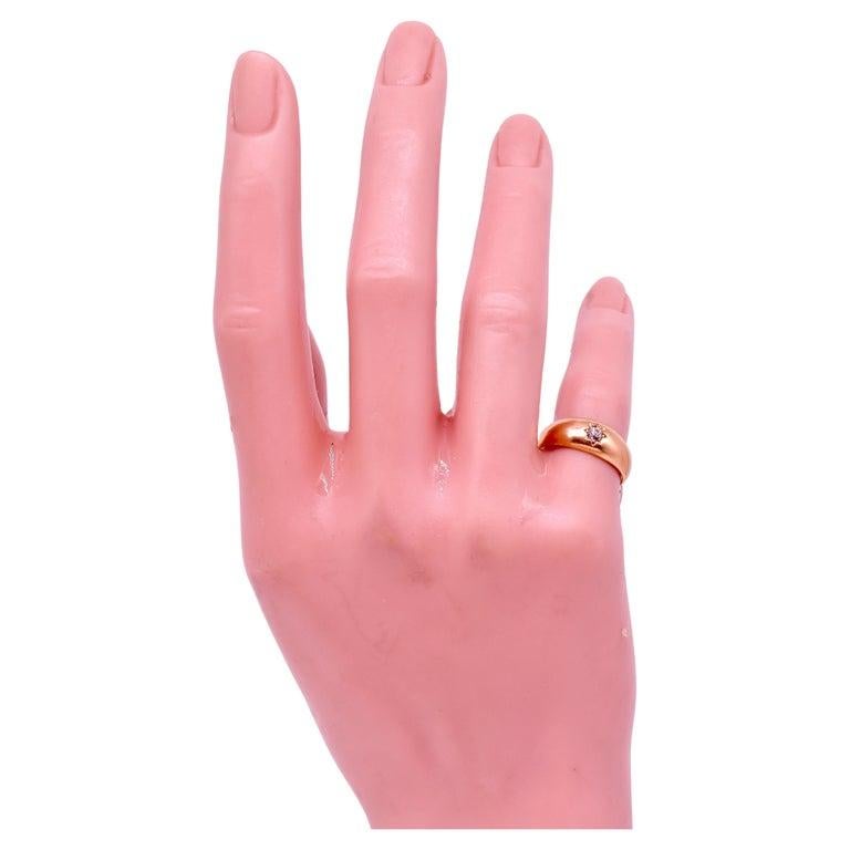 Einbau-Ring mit Einbaubeleuchtung und einem einzelnen Diamanten in Sternfassung, HM Chester, 1890 2