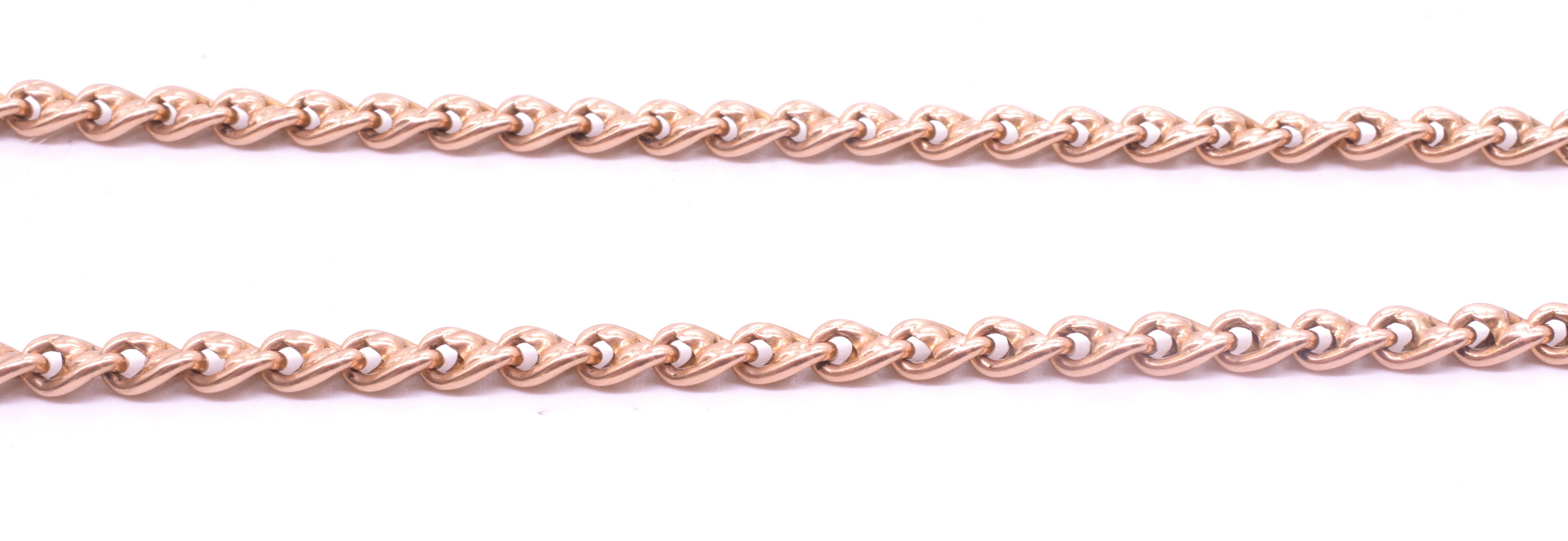 15 Karat Victorian Knot Curb Link Chain, circa 1890 In Excellent Condition In Baltimore, MD