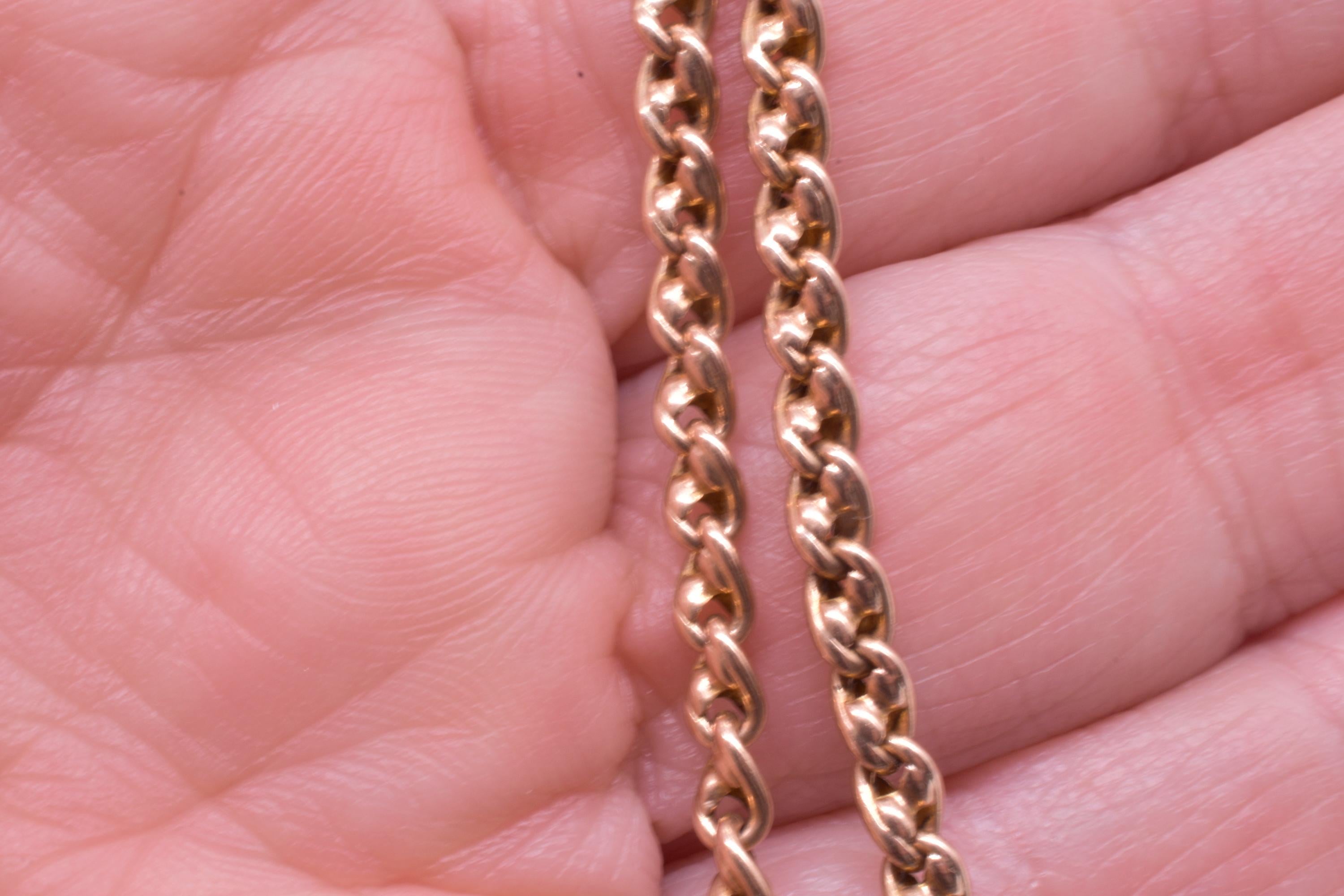 15 Karat Victorian Knot Curb Link Chain, circa 1890 1