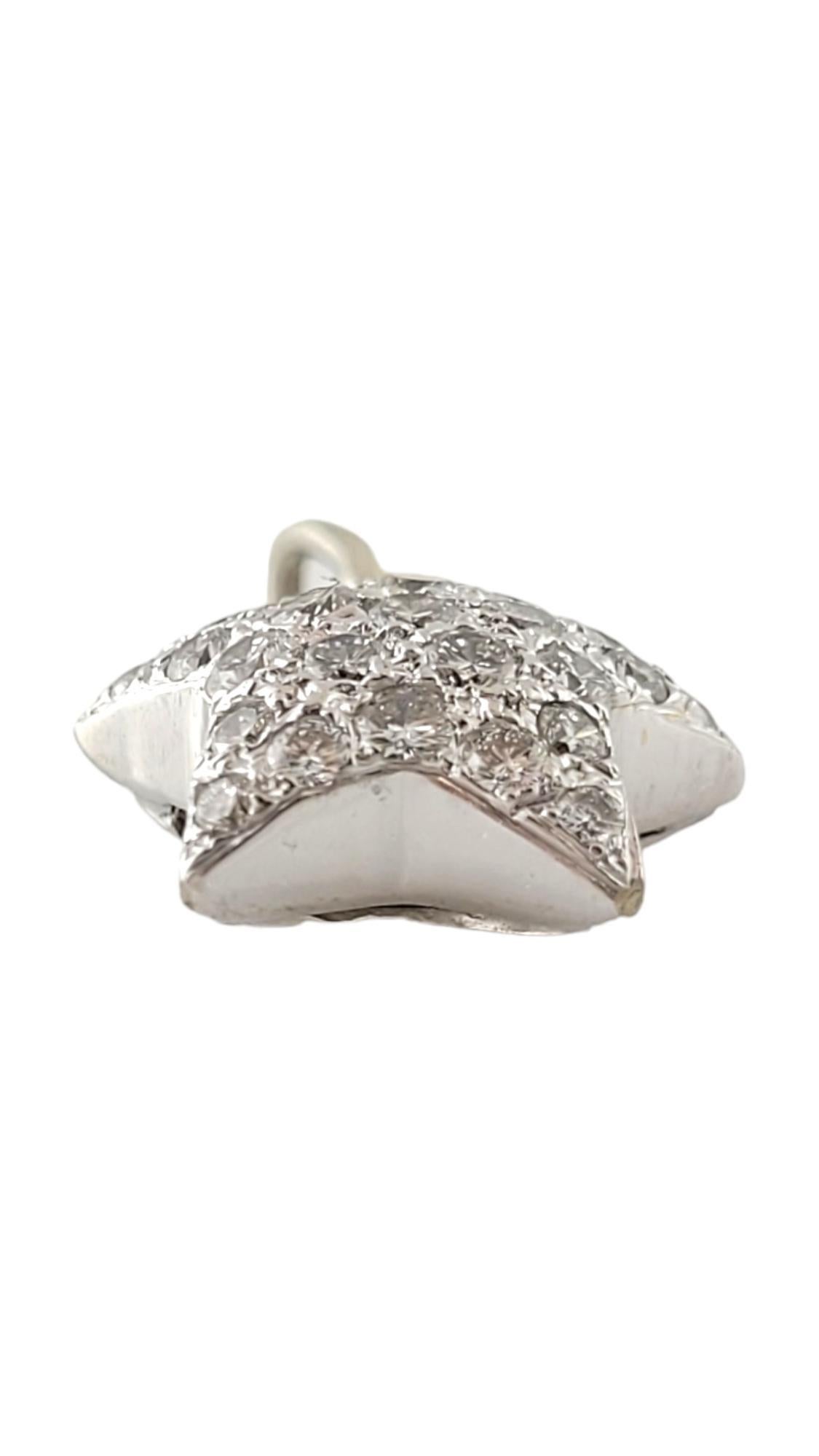 Taille brillant Pendentif étoile moelleuse en or blanc 15 carats pavé de diamants n°16906