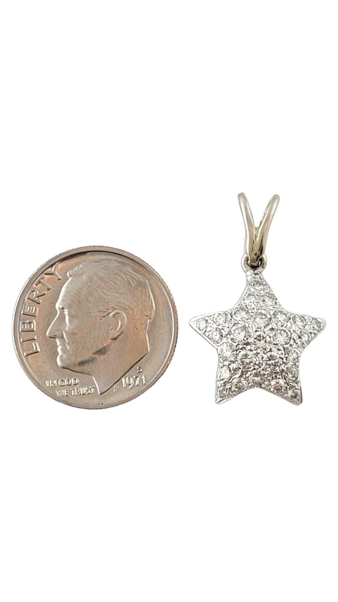  Pendentif étoile moelleuse en or blanc 15 carats pavé de diamants n°16906 Pour femmes 