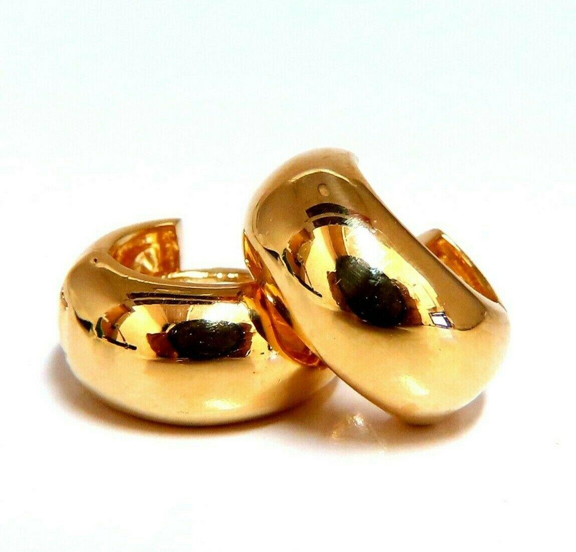 Women's or Men's Gold Huggie Hoop Earrings 16 Karat