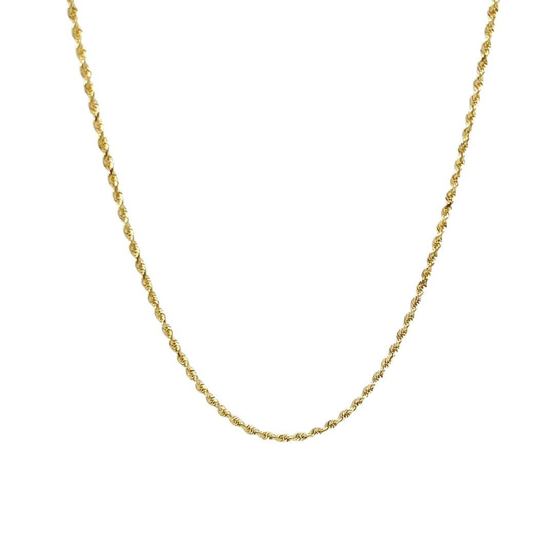 Catena a corda da 1,5 mm in oro giallo In condizioni buone in vendita a Coral Gables, FL