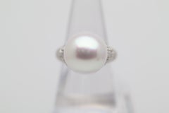 South Sea Pearl Diamond Platinum Ring