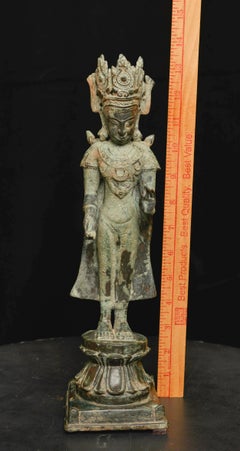 15th–16th Century Bronze Arakan Buddha Sculpture, Rare Burmese Art. Finely Cast