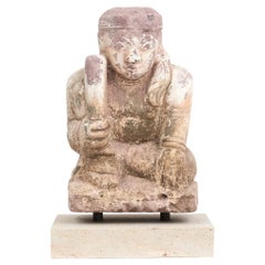 15th-16th Century Burmese Sandstone Pagoda Guardian Sculpture