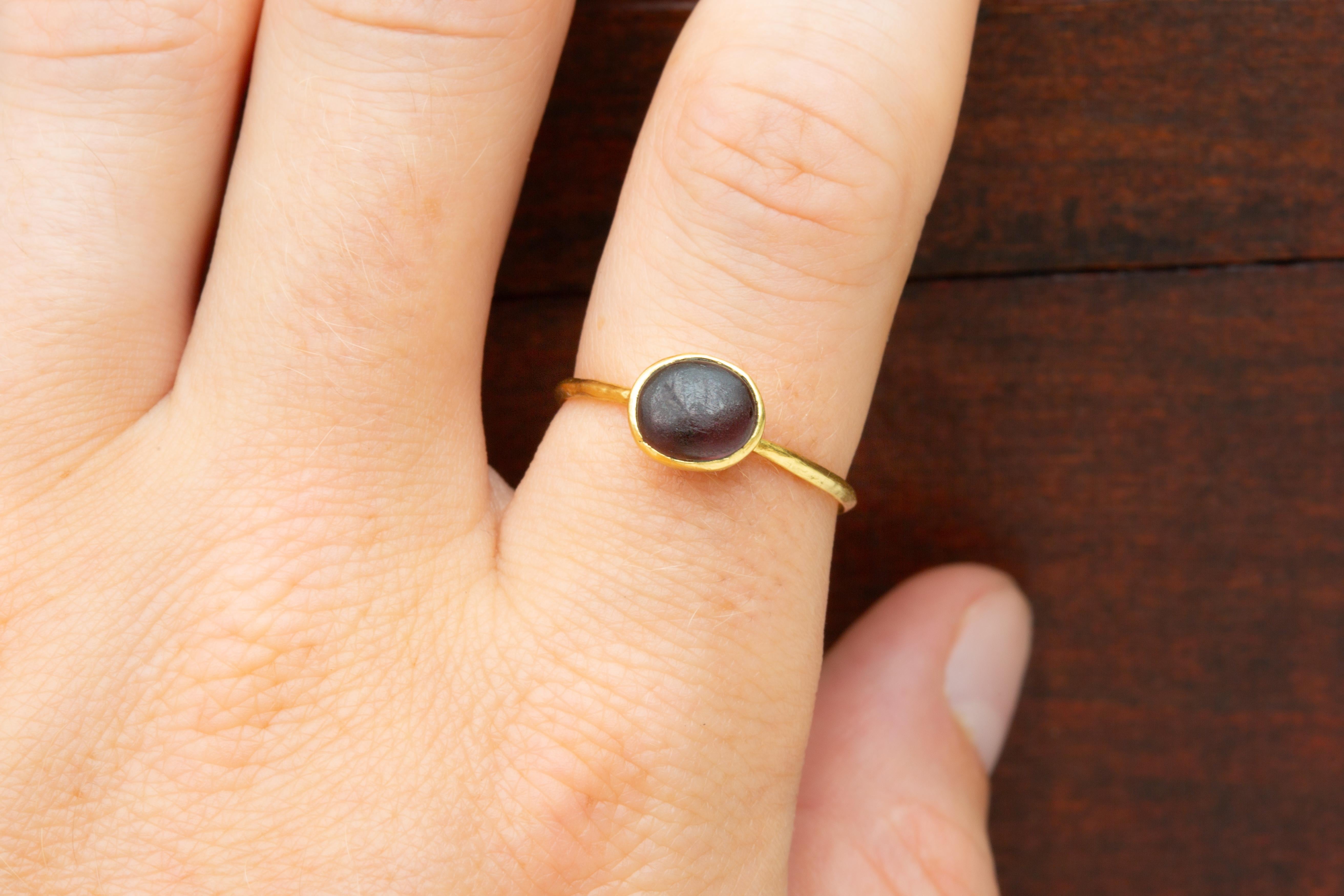 Goldring mit Carbuncle-Granat-Cabochon aus dem 15.-16. Jahrhundert, Mittelalterliche Renaissance 8