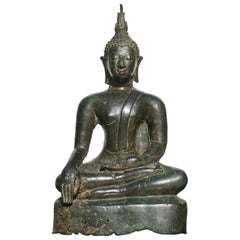 thailändischer Ayutthaya-Bronze-Buddha aus dem 15. bis 16