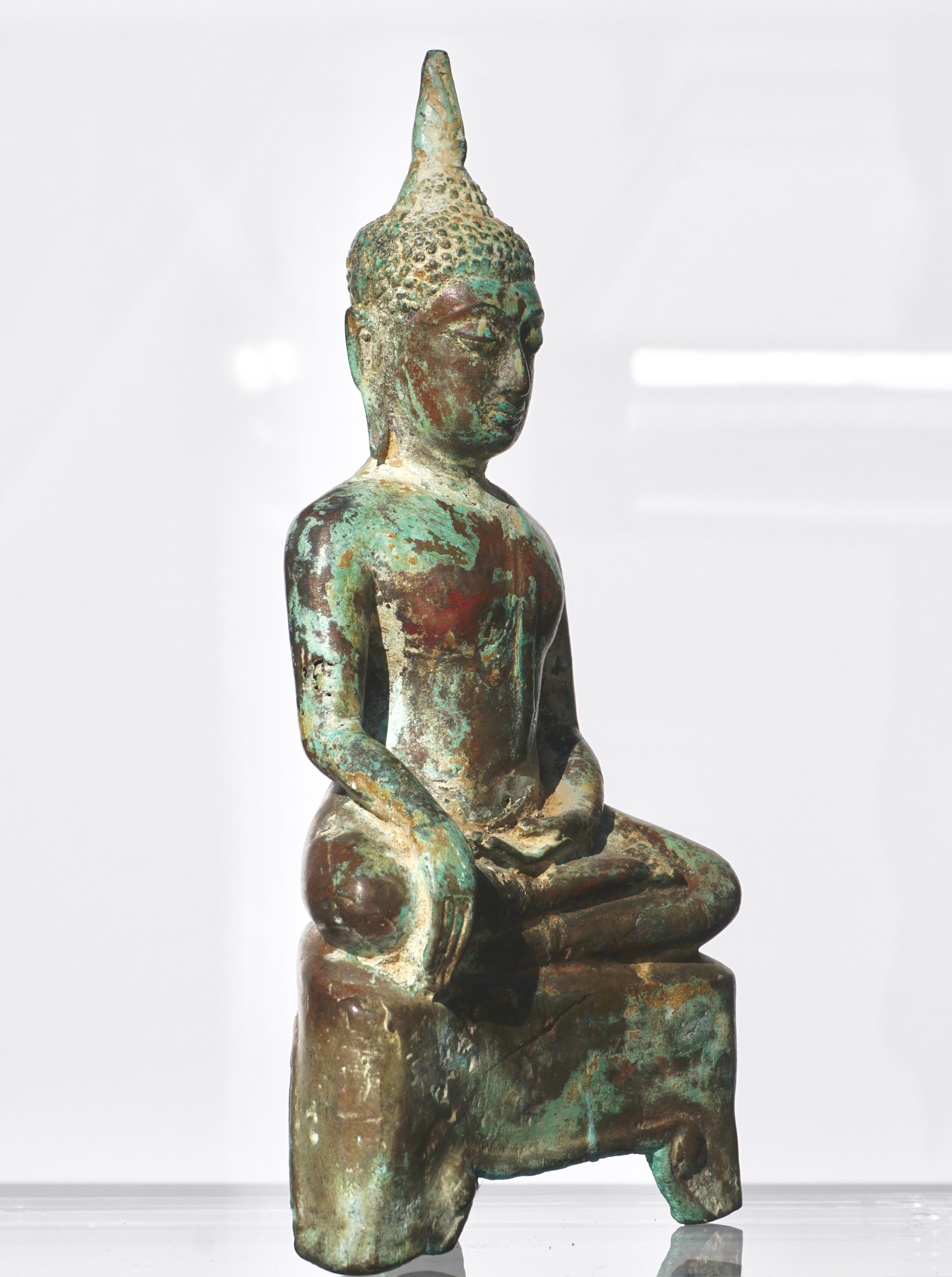 Agra 15th-16th Century Thai Ayutthaya Bronze Buddha Statue