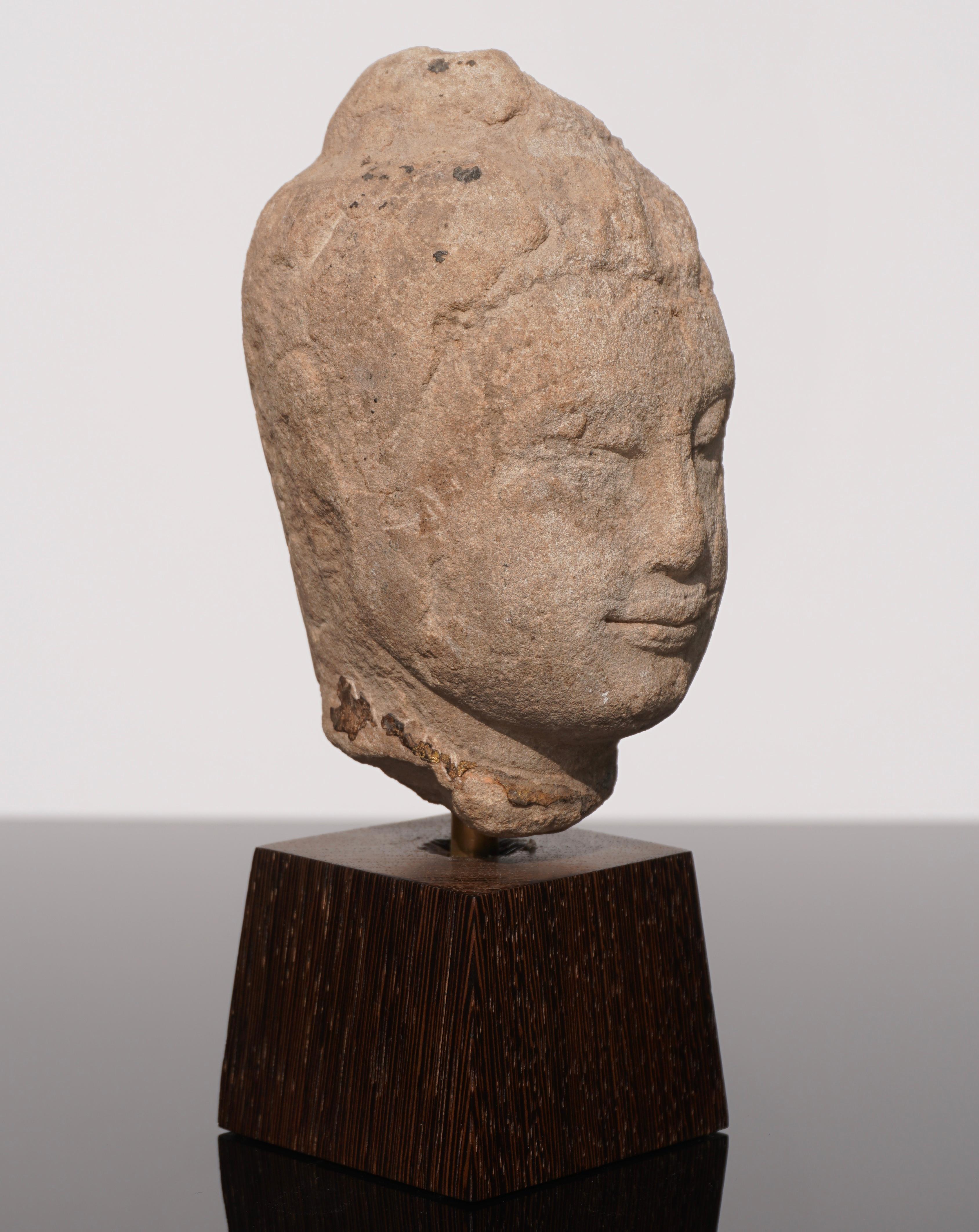 Ming 15th-16th Century Thai Sandstone Buddha Head
