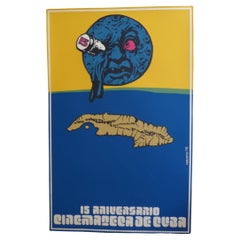 Vintage 15th Anniversary of Cuban Film Making Since 1960 Poster Designed Reborio 1975