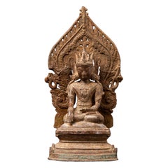 15th century Antique bronze Burmese Ava Buddha statue from Burma