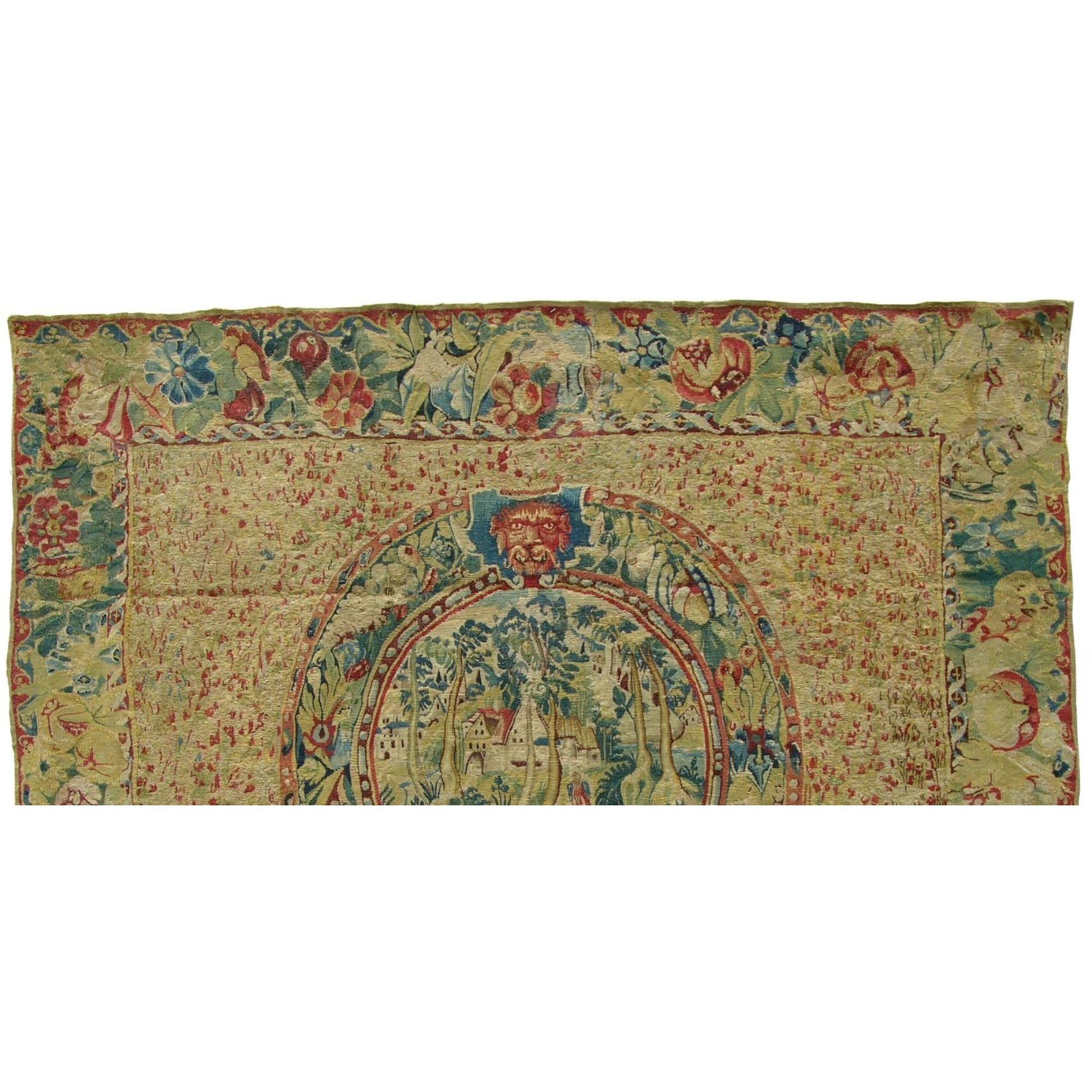 Unknown 15th Century Antique Brussels Millefleur Tapestry 6' X 5' For Sale