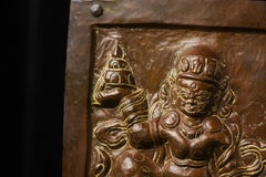 Placa de Deidad Repoussé de Cobre Antiguo del Siglo XV, Arte Tibetano