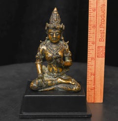 15th Century Antique Pair of Javanese Bronze Deities. Solid Cast