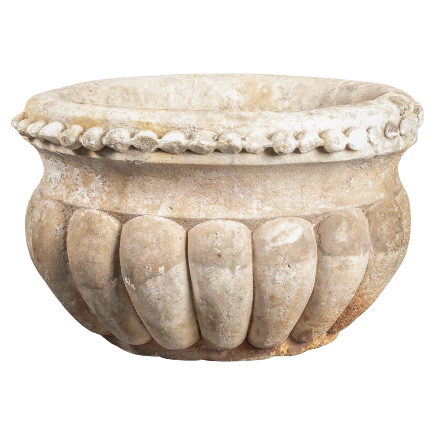 15th Century Antique Parian Marble Center Piece Basin from Tuscany