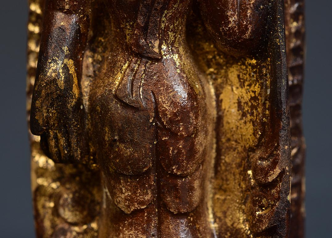 18th Century and Earlier 15th Century, Ava, Antique Burmese Pottery Standing Buddha For Sale