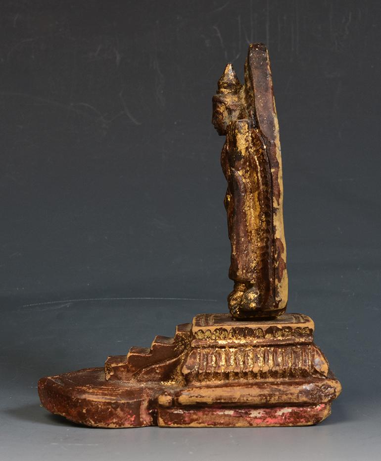 15th Century, Ava, Antique Burmese Pottery Standing Buddha For Sale 4