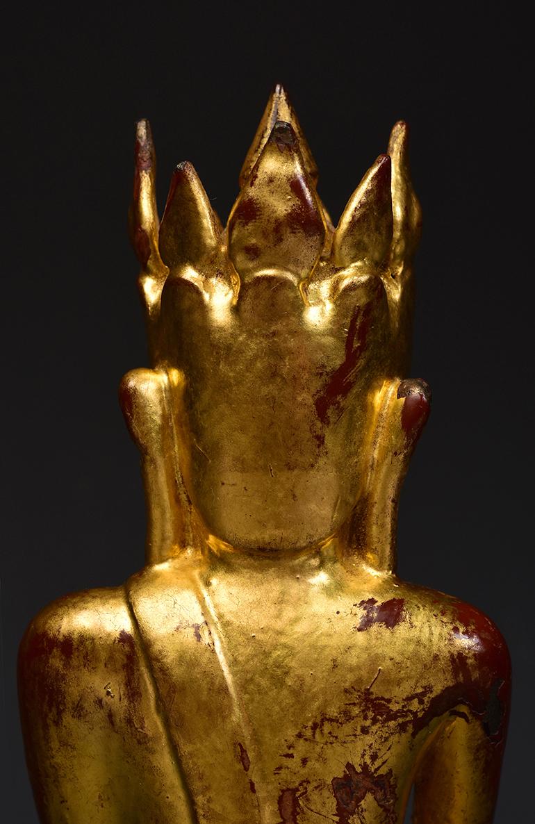 15th Century, Ava, Burmese Bronze Seated Crowned Buddha 5