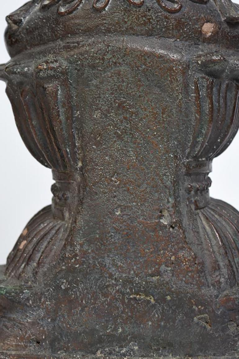 15th Century, Ava, Antique Burmese Bronze Seated Crowned Buddha 8