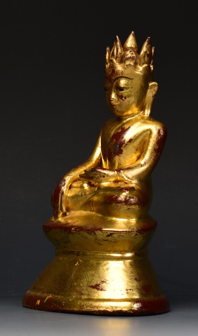 15th Century, Ava, Burmese Bronze Seated Crowned Buddha 2