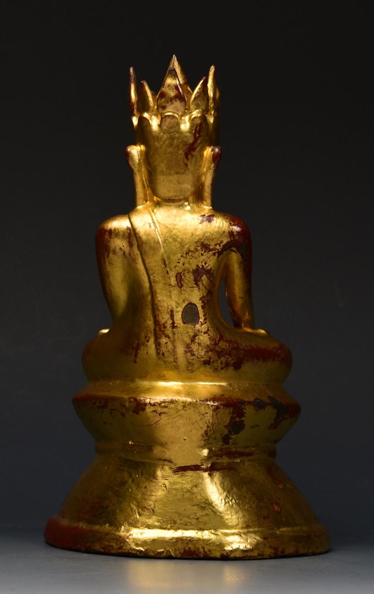 15th Century, Ava, Burmese Bronze Seated Crowned Buddha 4