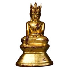 15th Century, Ava, Burmese Bronze Seated Crowned Buddha