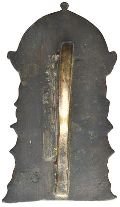 15th century Bronze Florentine Pax of the Seated Madonna and Child