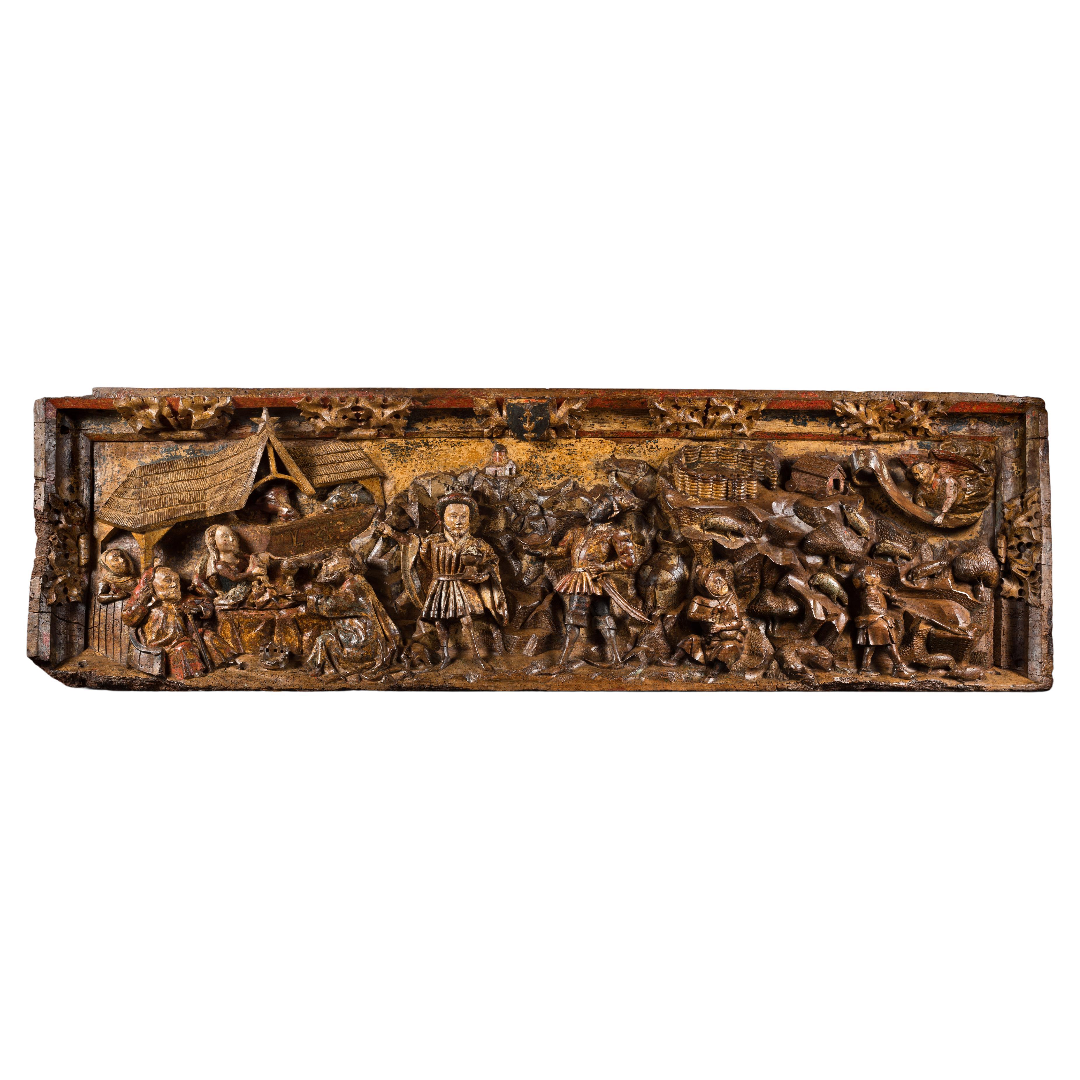 15th Century Burgundian Low-Relief Depicting Scenes of the Nativity For Sale