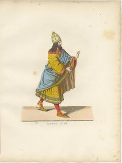 15th Century Costumes – Antique Print of Noble Figures, Published 1845