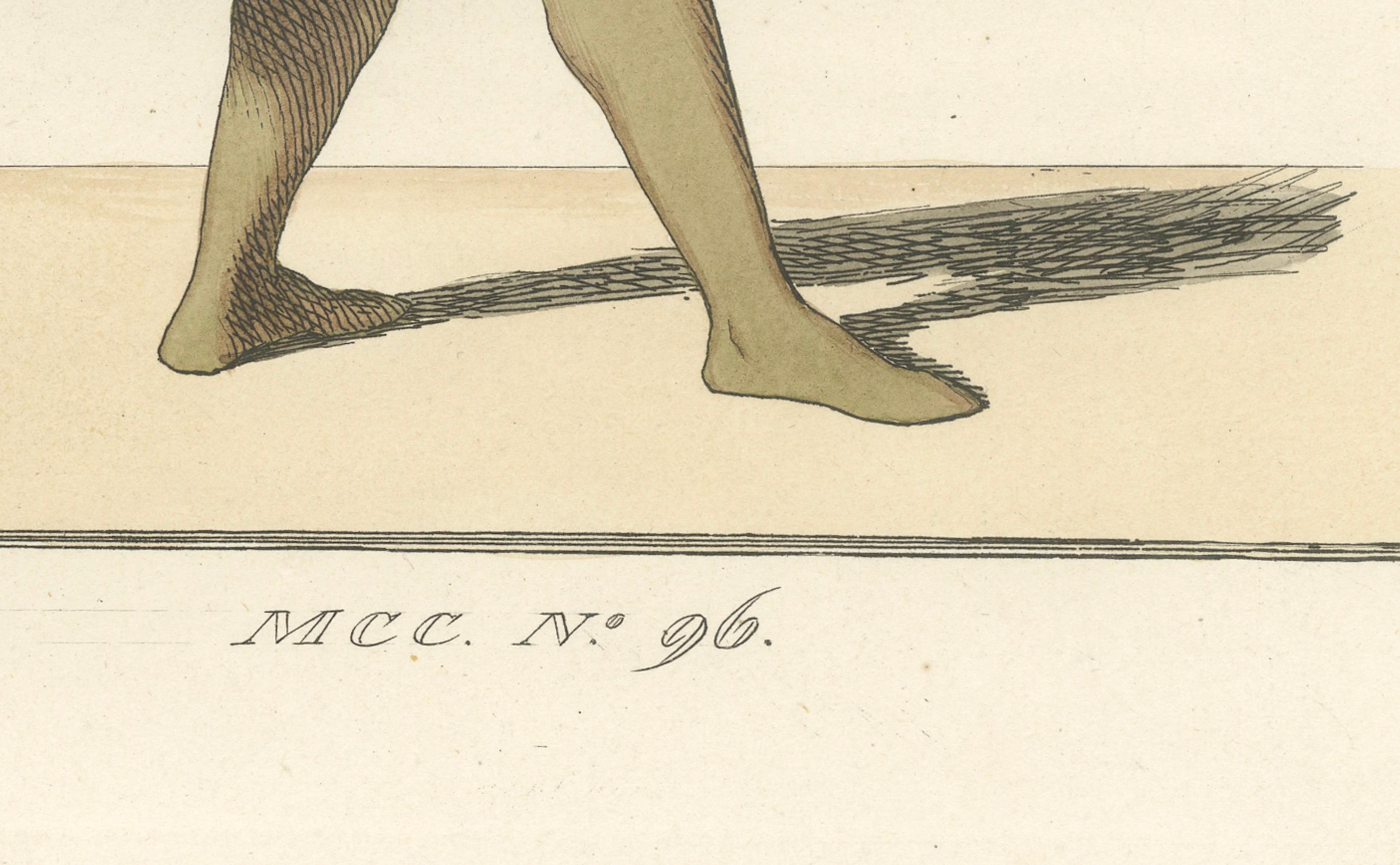 Cetrero en librea rayada con halcón de caza, hacia el siglo XV

Este atractivo grabado coloreado a mano, lámina MCCC nº 96 de la célebre publicación de 1845 Costumes Historiques des XIIIe, XIVe et XVe Siècles, retrata a un cetrero de la corte en