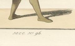 15th Century Falconry Costume – Falconer with Hawk, Antique Print 1845