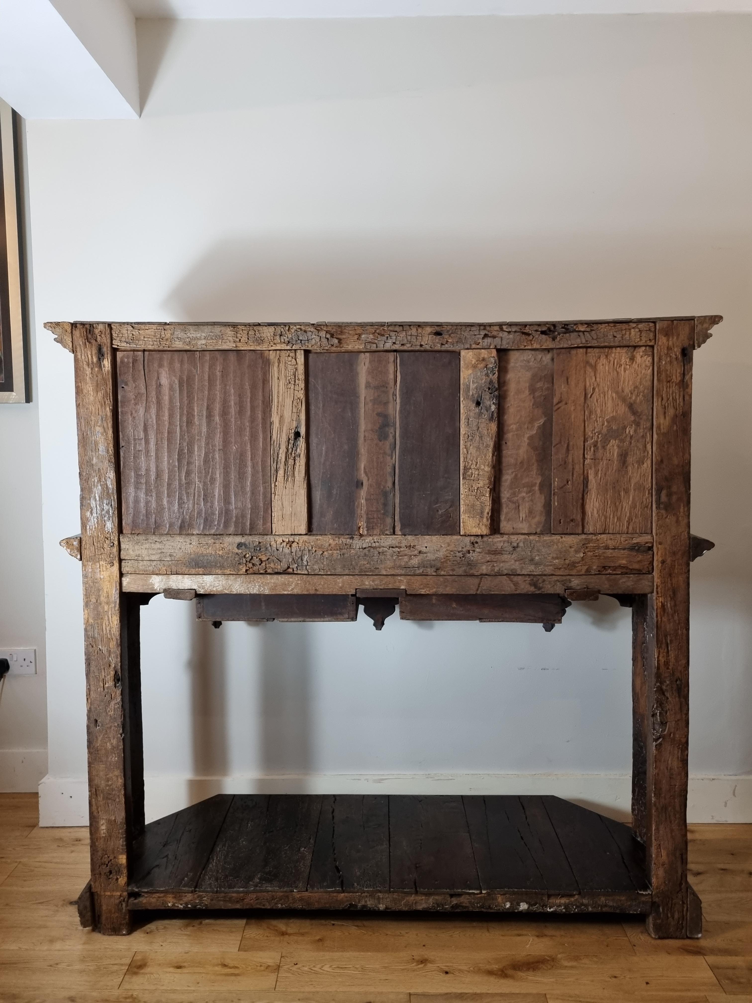 15th Century French Gothic Oak Cupboard / Dressoir For Sale 3