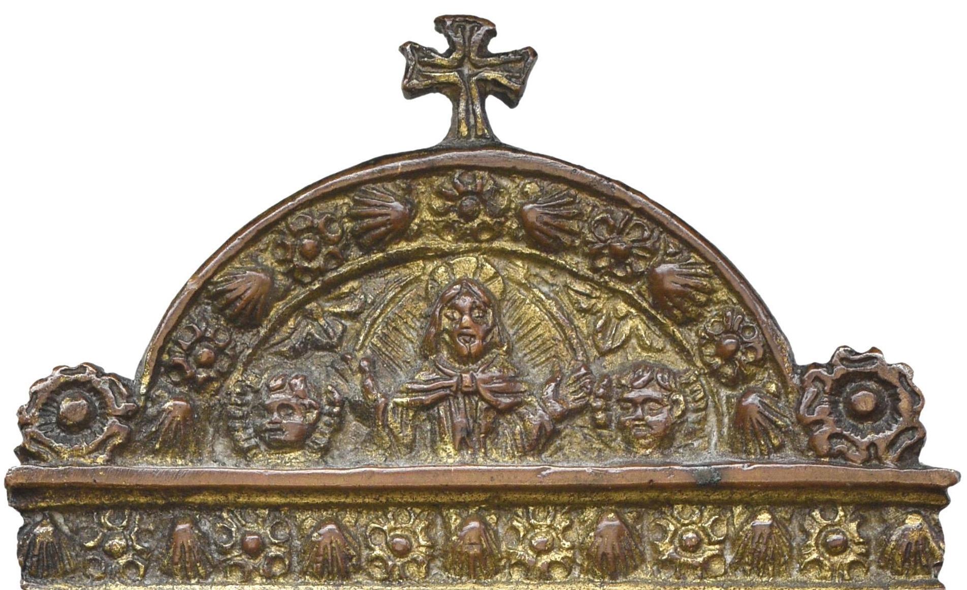 italien Paire de la Vierge et de l'Enfant en Bronze Doré du 15e Siècle, d'après Donatello en vente