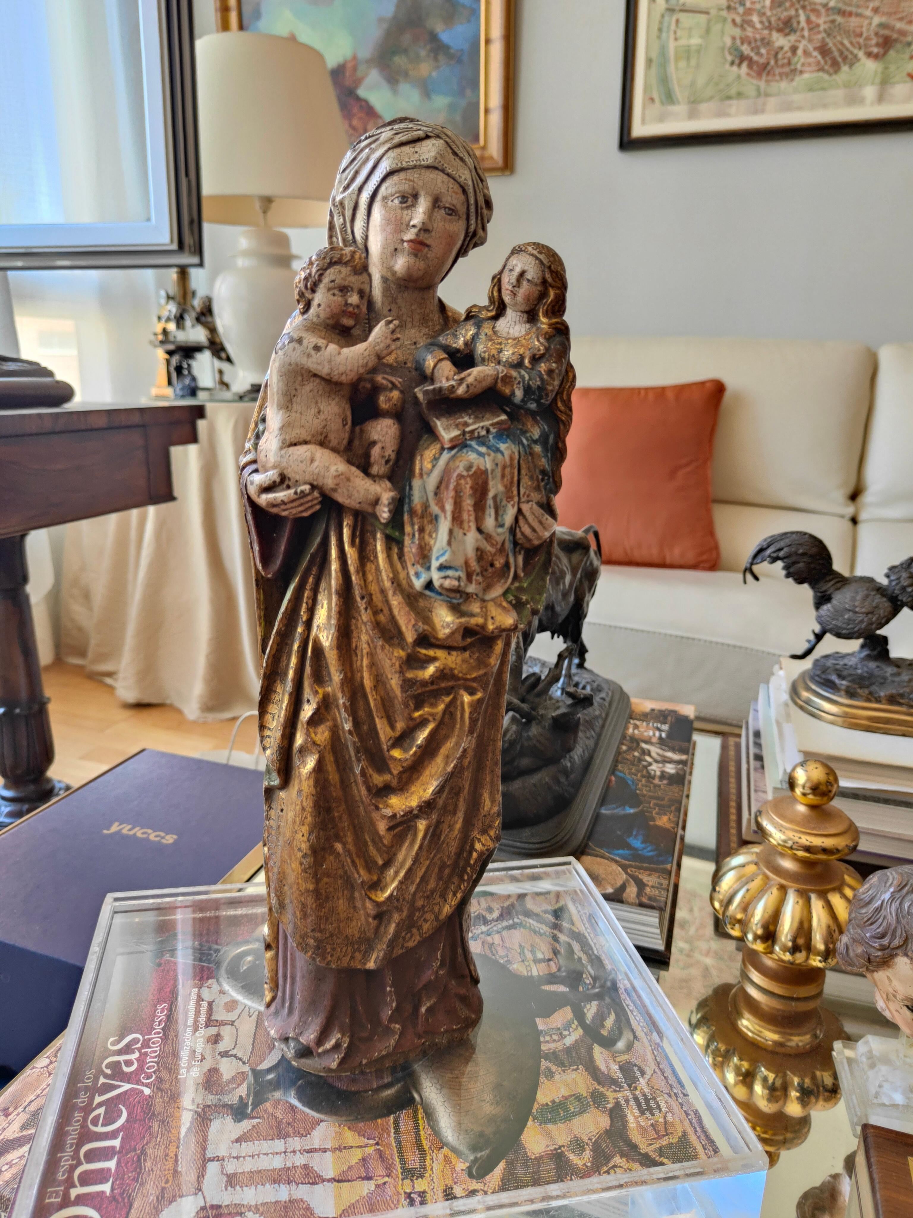 18th Century and Earlier 15th Century Gothic Virgin For Sale