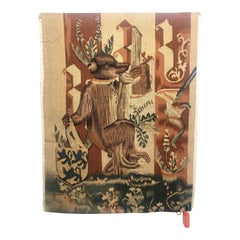 15th-Century Handwoven Wool Tapestry with Bear Coat of Arms