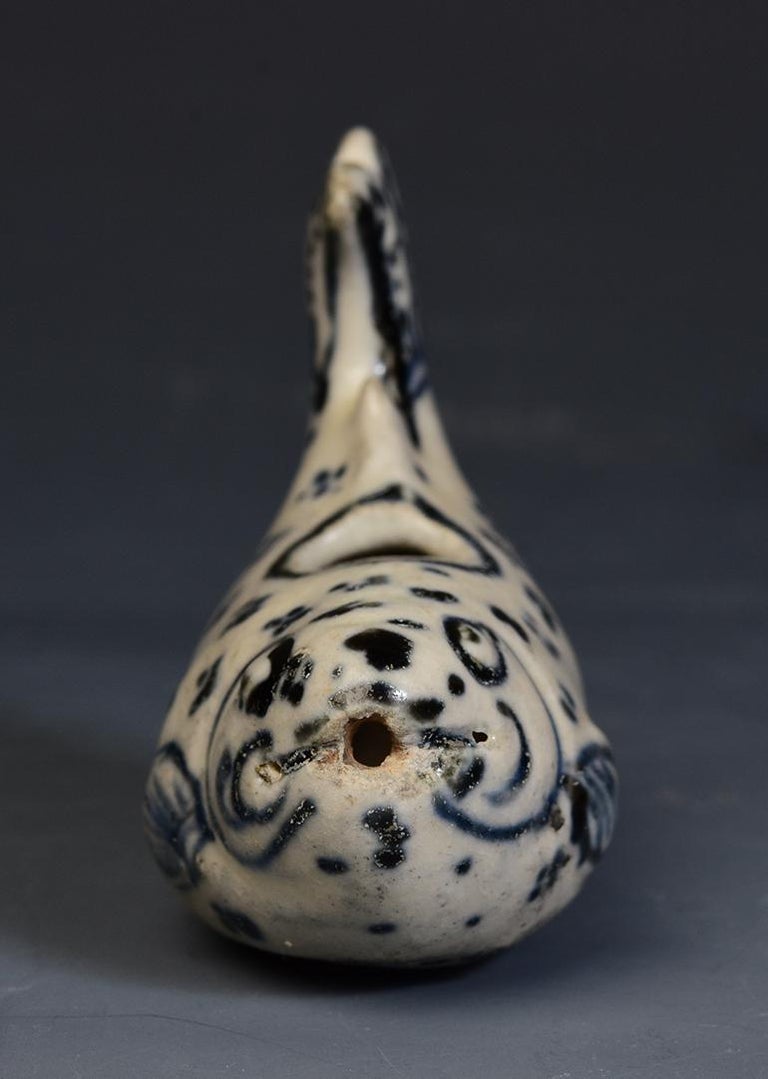15th Century, Hoi an, Vietnamese Blue and White Ceramic Fish Ink Holder ...