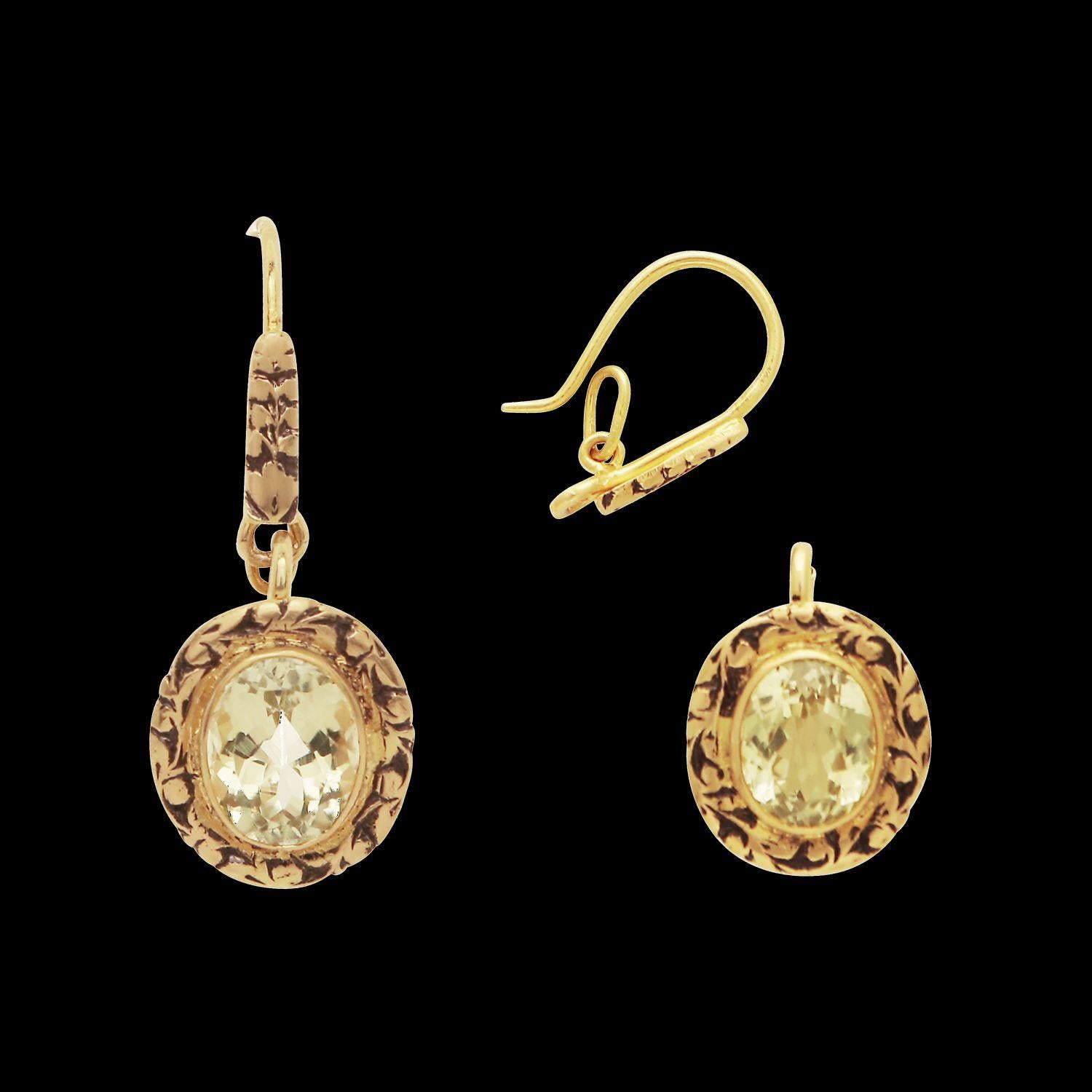 15th Century Inspired 3 in 1 Topaz Earrings/Pendant In New Condition For Sale In London, W1U 2JG