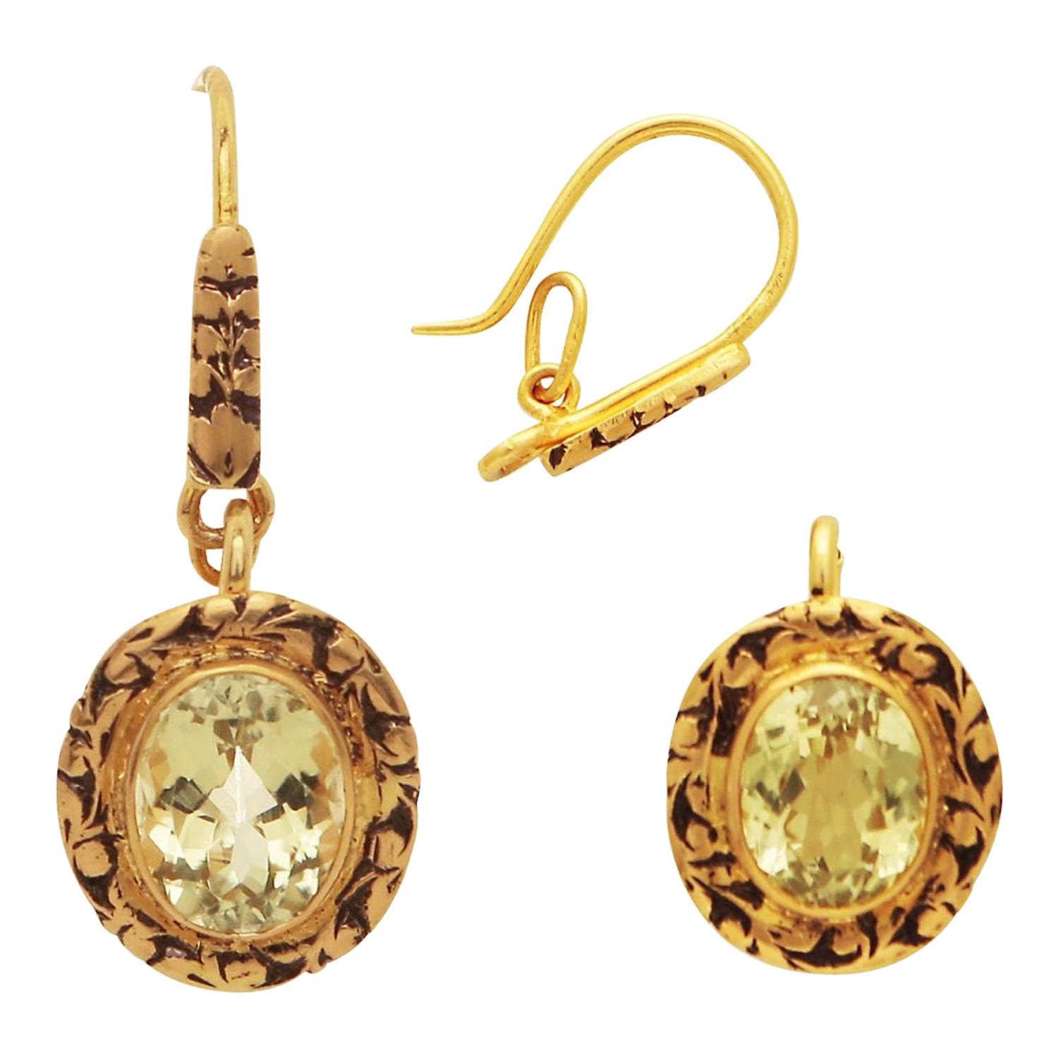 15th Century Inspired 3 in 1 Topaz Earrings/Pendant