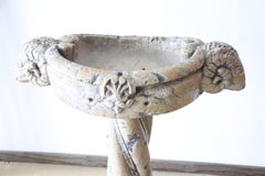 15th Century Italian Antique Medieval Hand Carved Marble Font