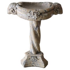 15th Century Italian Antique Medieval Hand Carved Marble Font