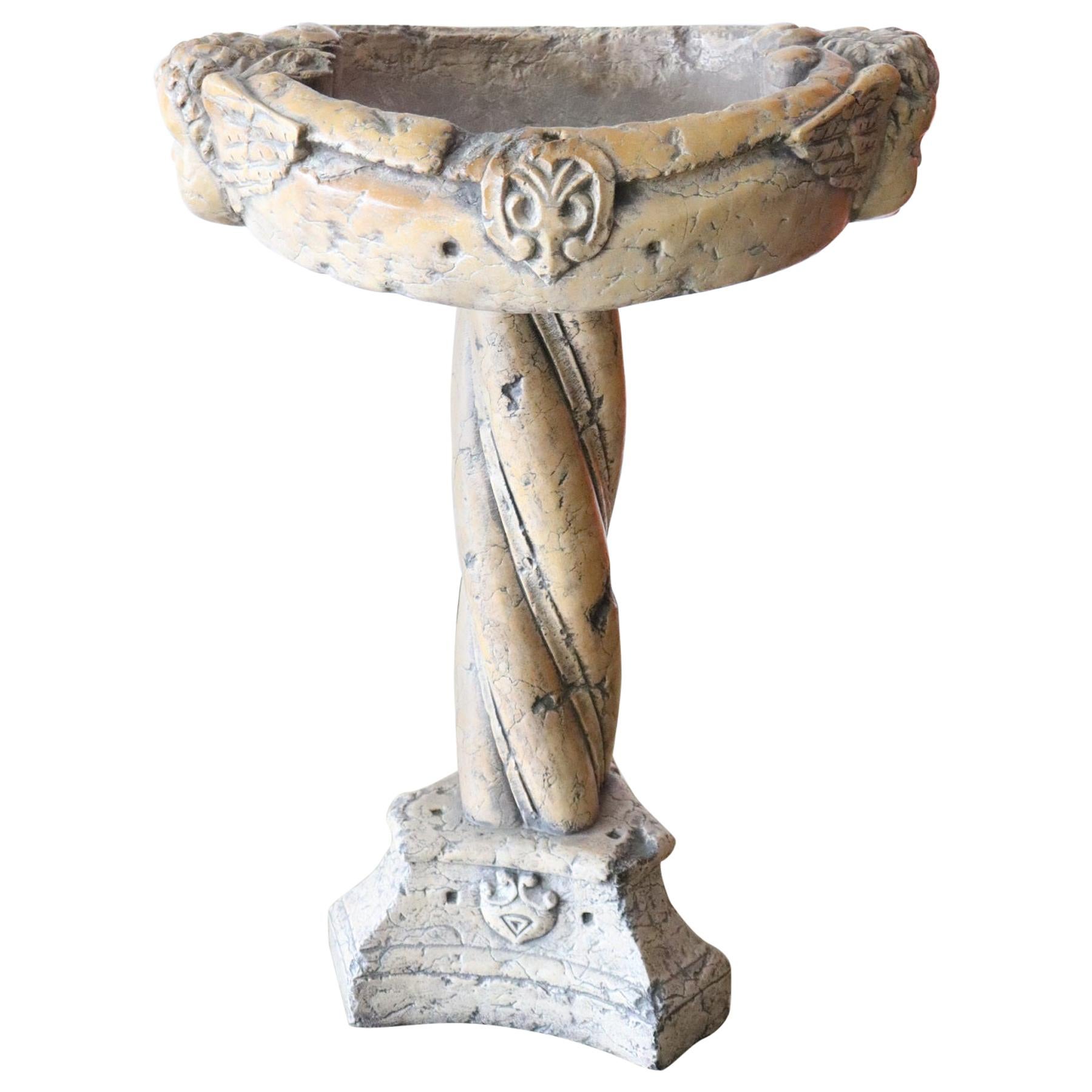 15th Century Italian Antique Medieval Hand Carved Marble Font