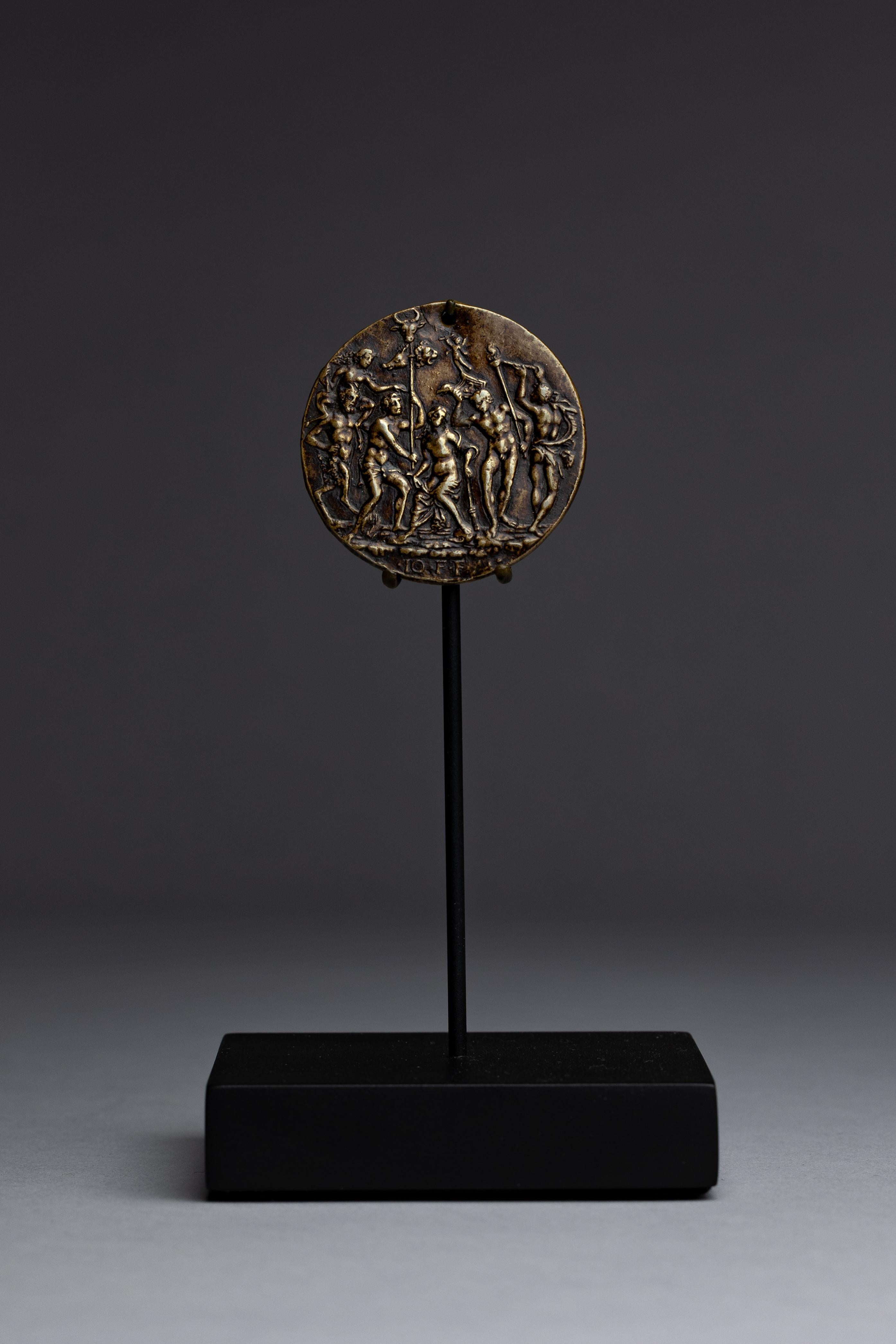 Cast 15th Century Italian Renaissance Bronze Medallion For Sale