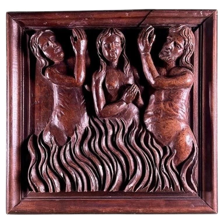 15th Century Italian Renaissance Carved Devotional Religious Relief Panel For Sale