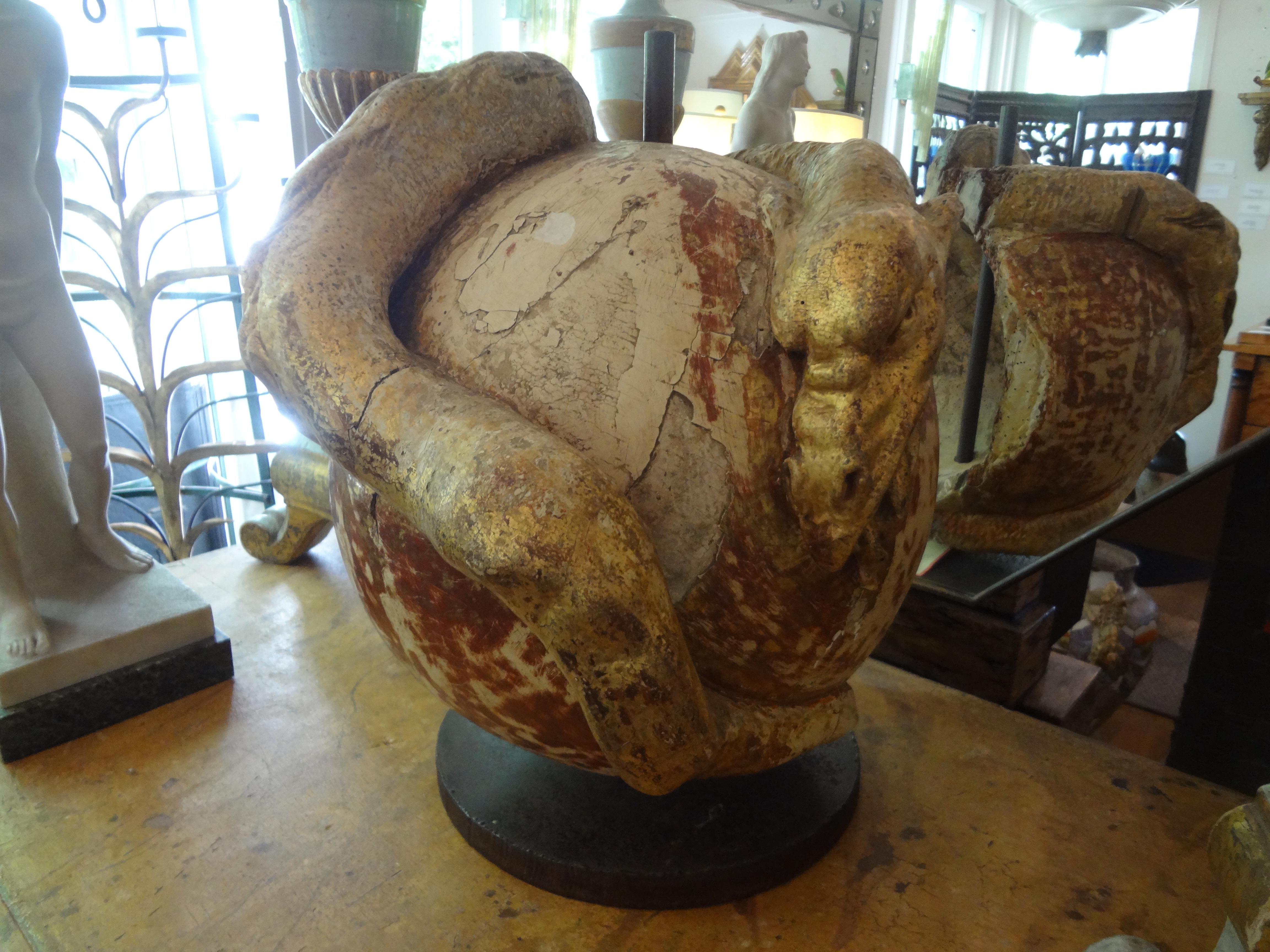 18th Century and Earlier 15th Century Italian Renaissance Giltwood Carving For Sale