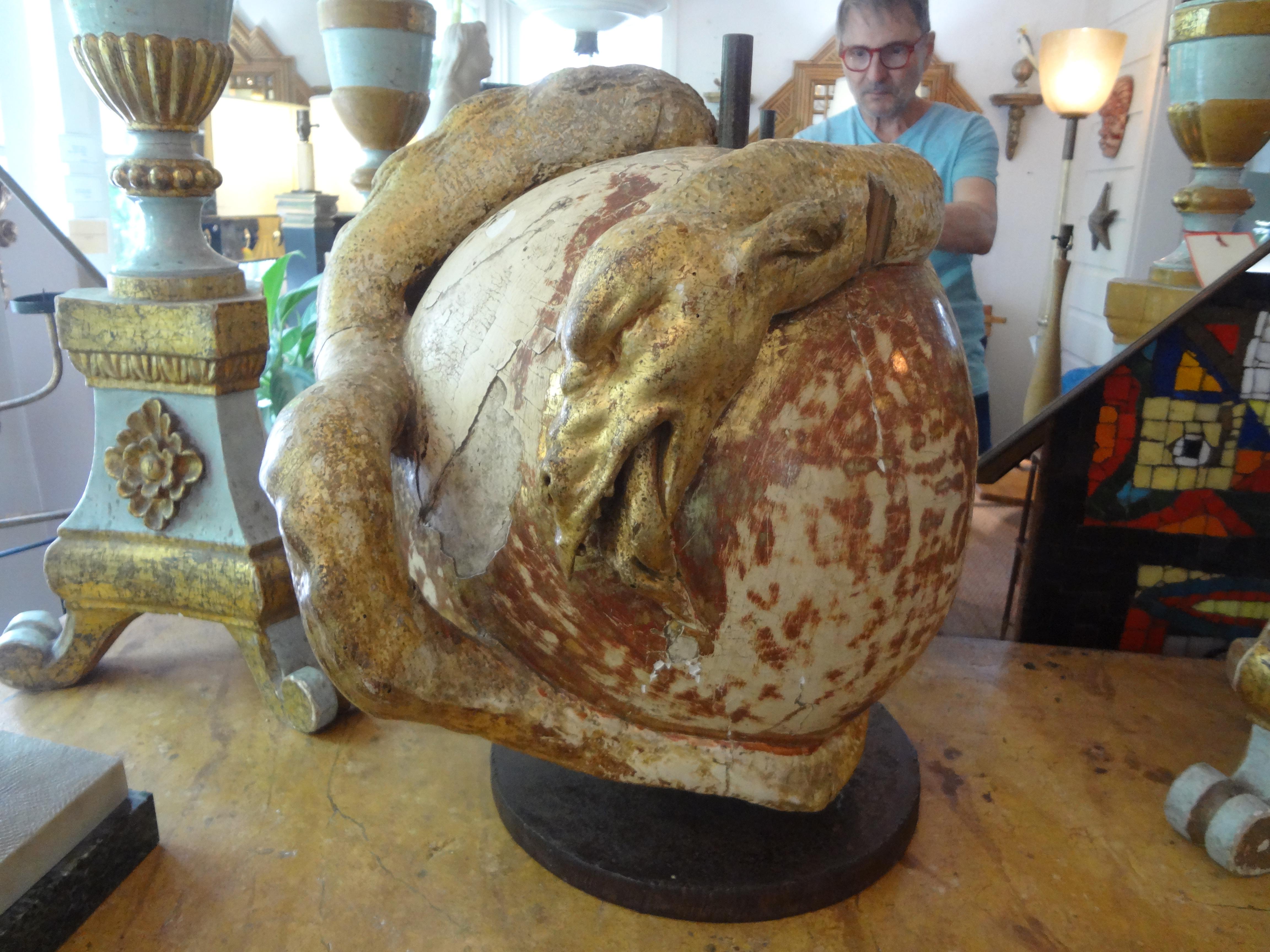 15th Century Italian Renaissance Giltwood Carving For Sale 2