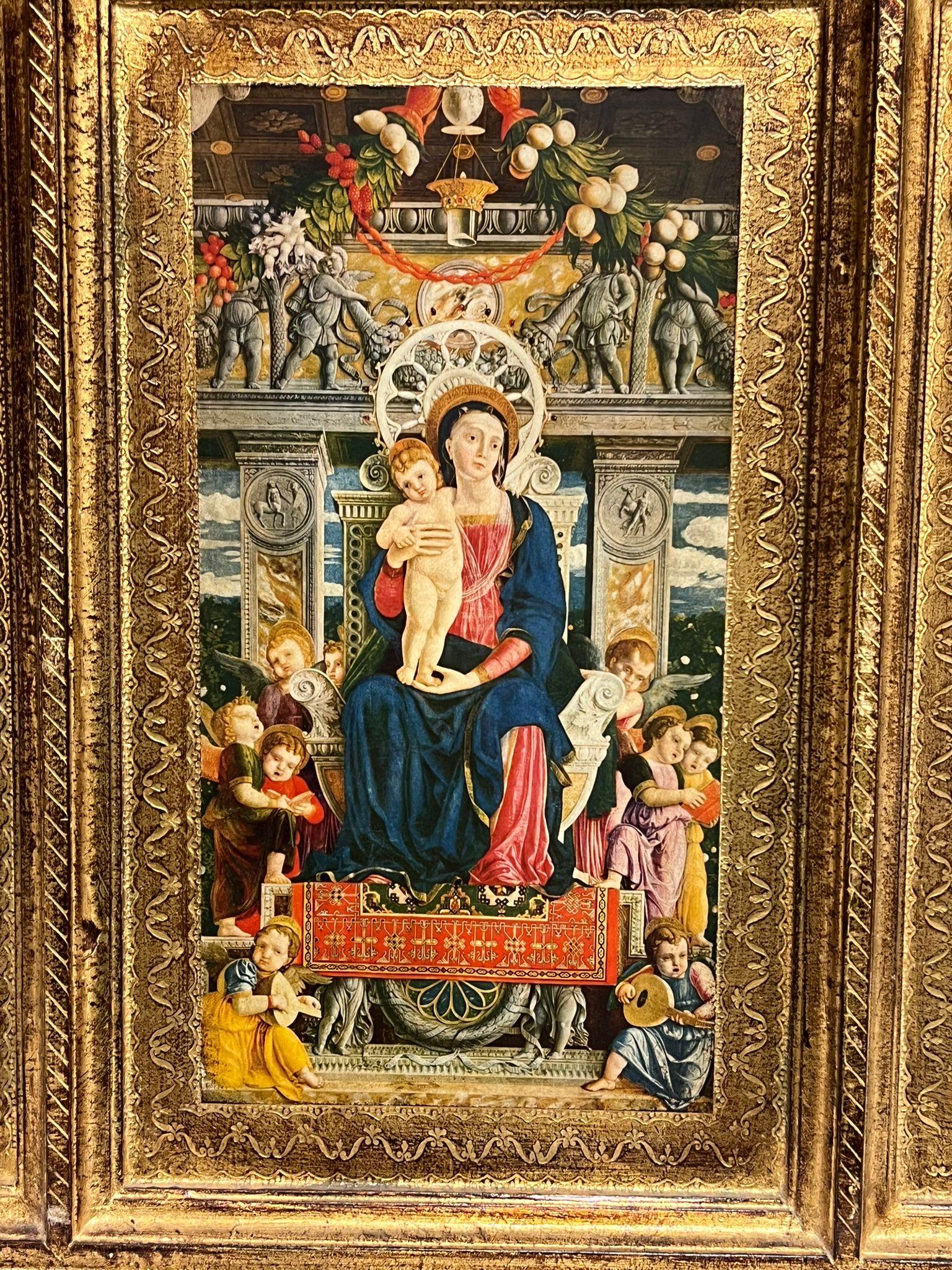 The Virgin Enthroned Surrounded by Saints Italian Trip-tych Renaissance frame 1