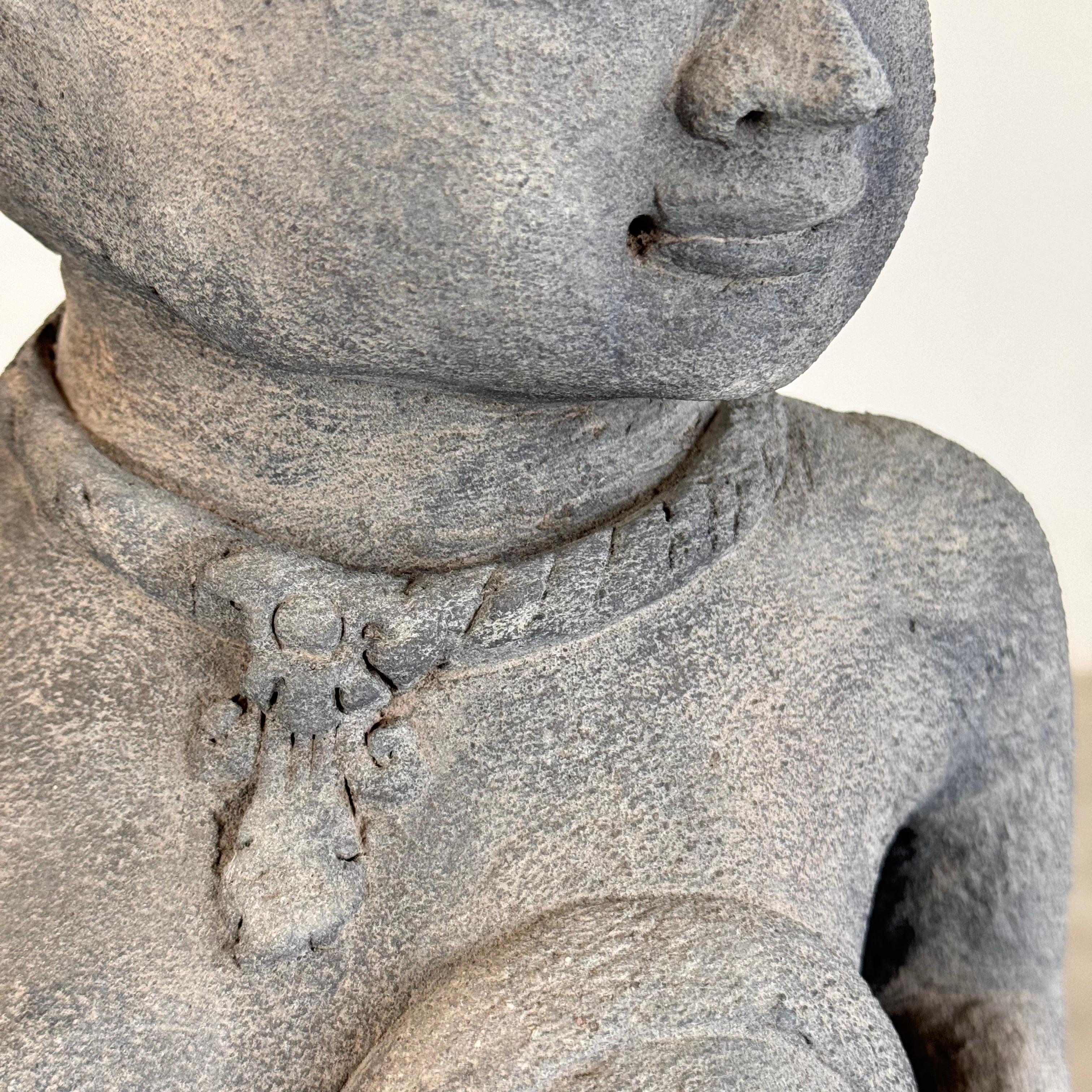 15th Century Majapahit Terracotta Handmaiden Figure (Woman Holding Her Hair) For Sale 8